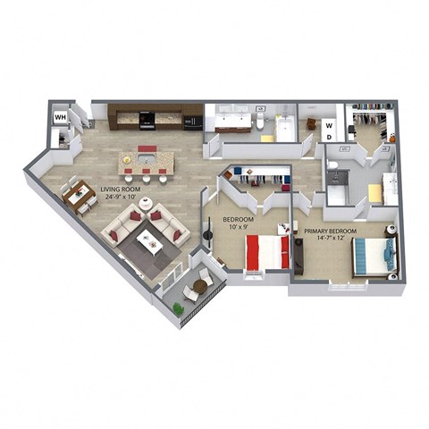 C7 Floor Plan at Aster Apartments, Beachwood, 44122